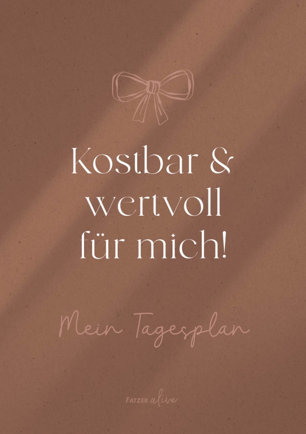 Mein Tagesplan "kostbar & wertvoll für mich!"