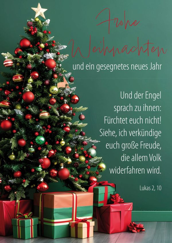 Faltkarte "Frohe Weihnachten" - Lukas 2,10