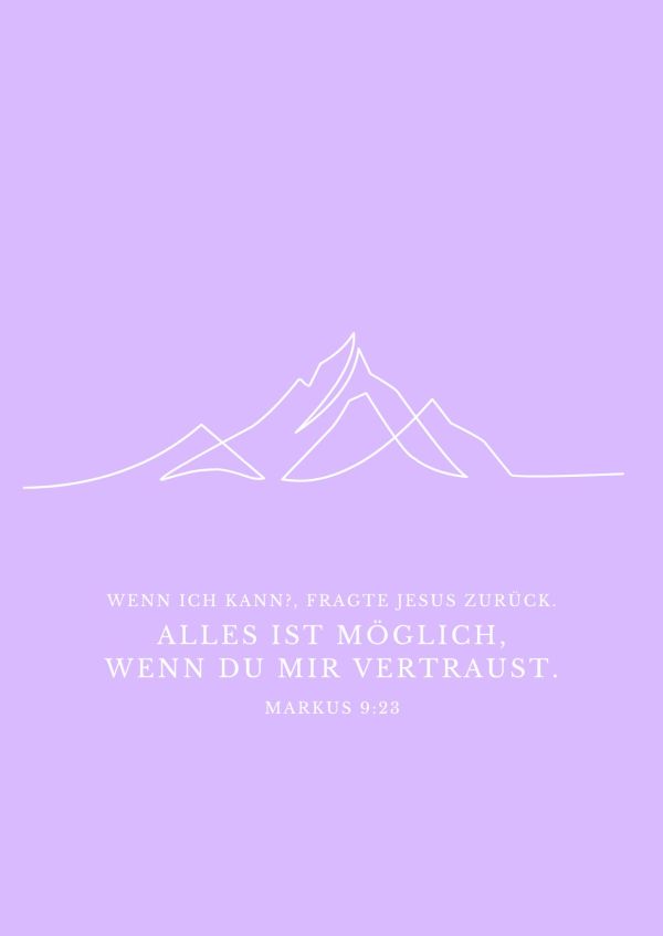 Postkarte "One Line - Berge"