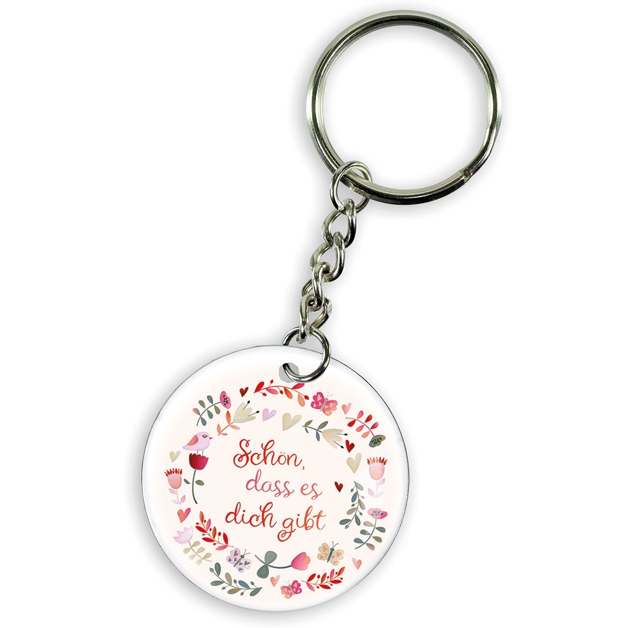 Schlüsselanhänger Edelstahl "Schön, dass es dich gibt"