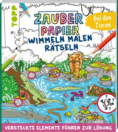 Zauperpapier Wimmel-Mal-Rätselbuch - Bei den Tieren