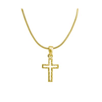 Halskette "Kreuz" silber-vergoldet
