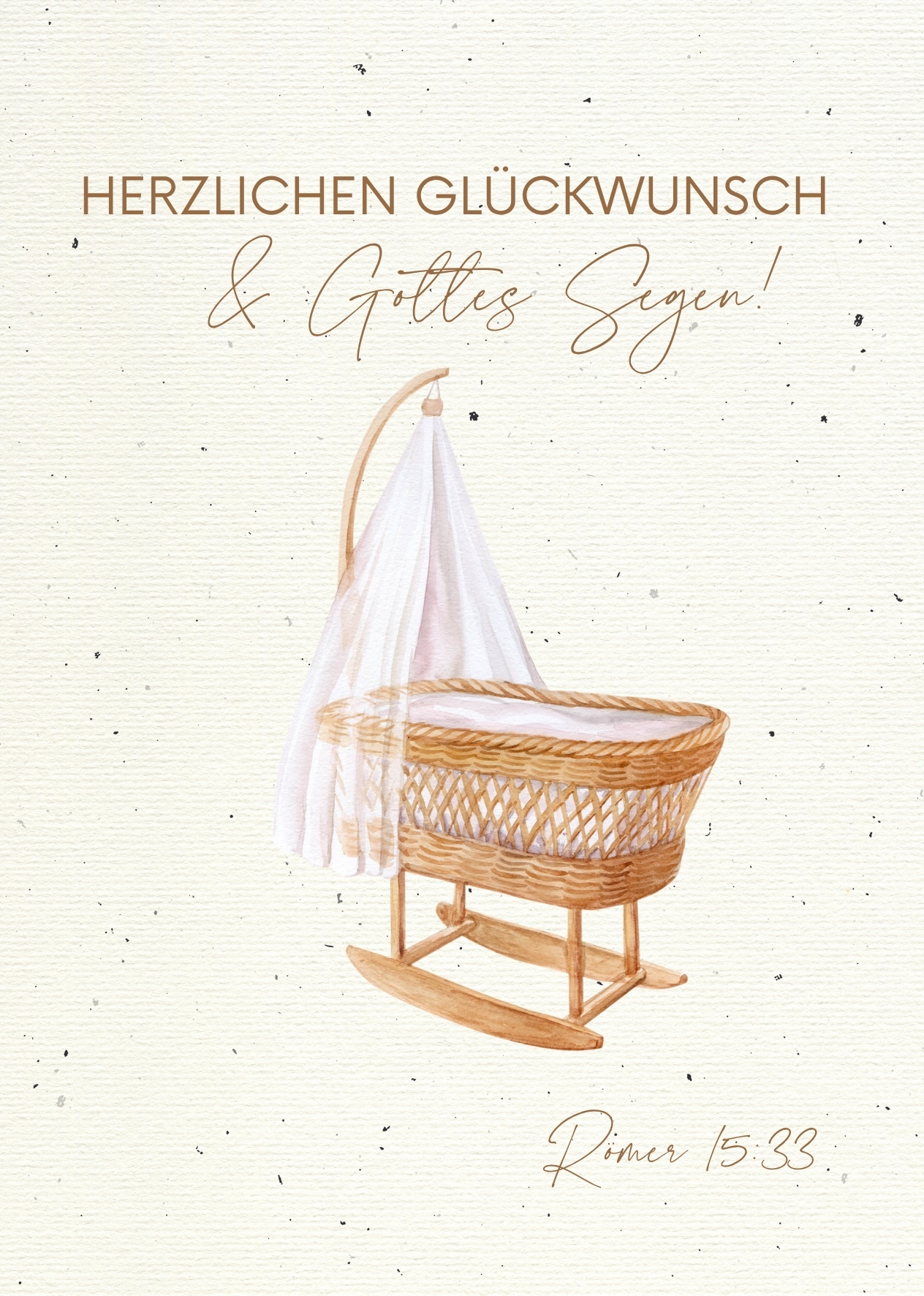 Postkarte "Herzlichen Glückwunsch" - Wiege