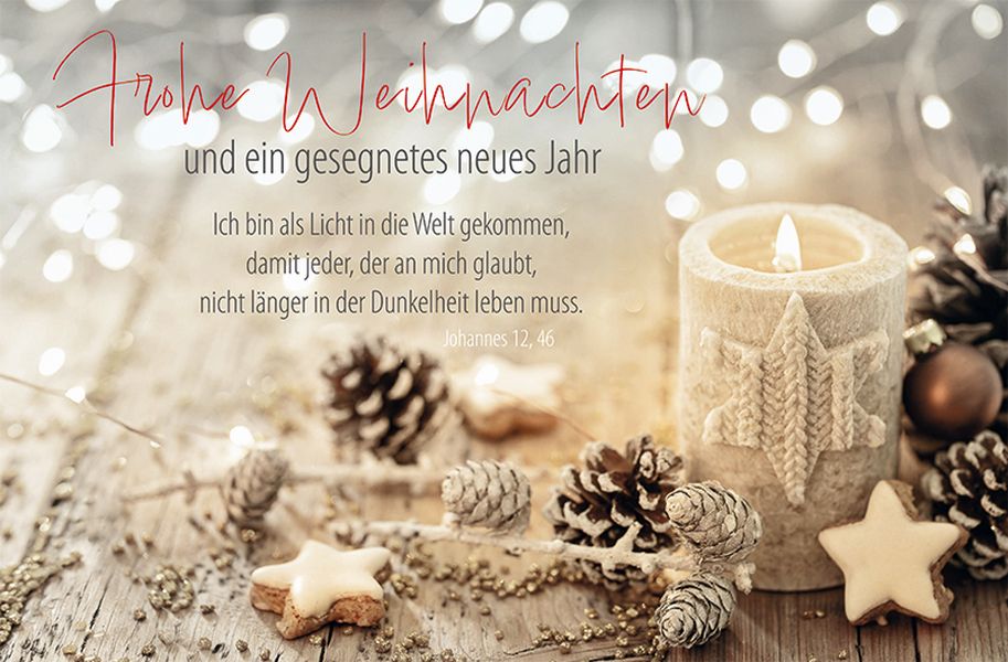 Faltkarte "Frohe Weihnachten" - Johannes 12,46