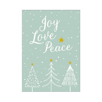 Postkarte "Joy Love Peace"