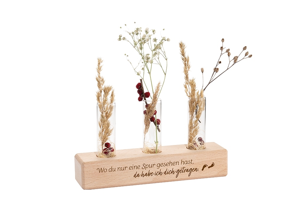 Vasenständer "Spuren im Sand" mit 3 Glaseinsätzen