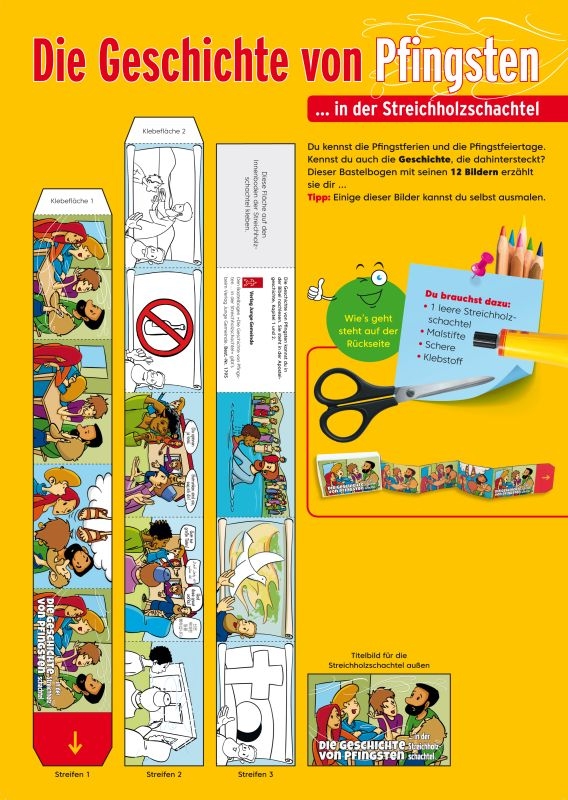 Die Geschichte von Pfingsten - Bastelbogen 10er Set