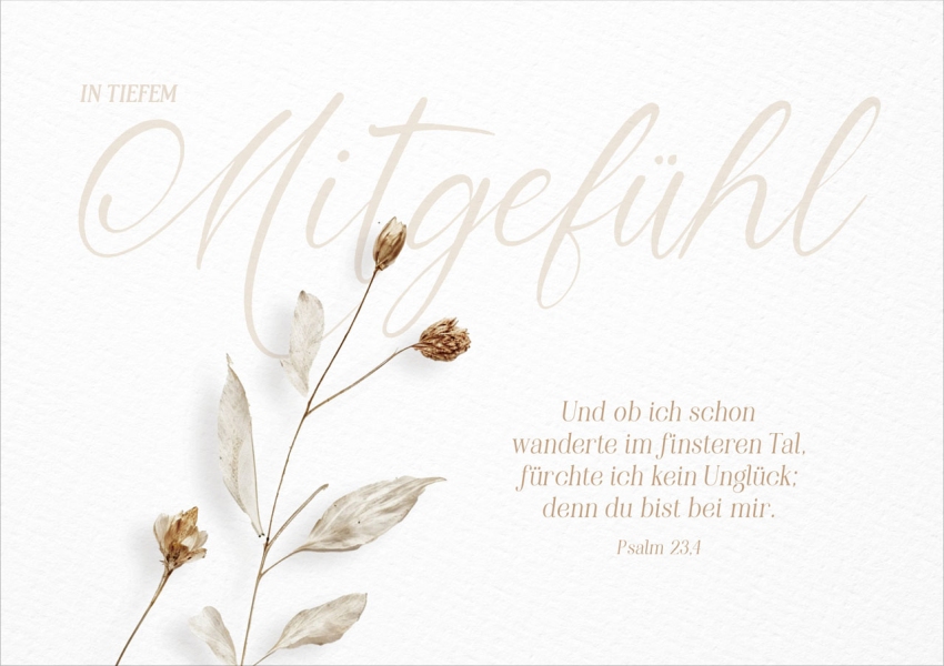 Faltkarte Trauer "In tiefem Mitgefühl"