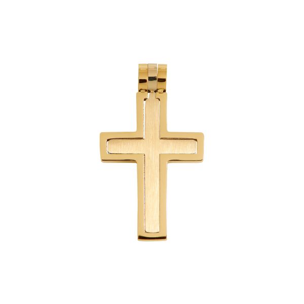 Anhänger Edelstahlkreuz - goldfarben
