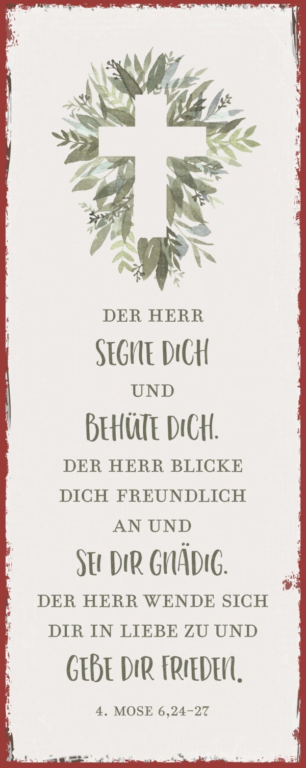 Metallschild lang - Der Herr segne dich (Kreuz)