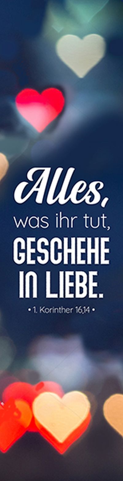 Jahreslosung 2024 - Lesezeichen "Herzen/blau"