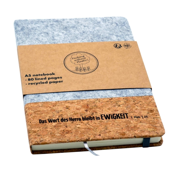 Notizbuch "Kork & RPET-Filz" DIN A5