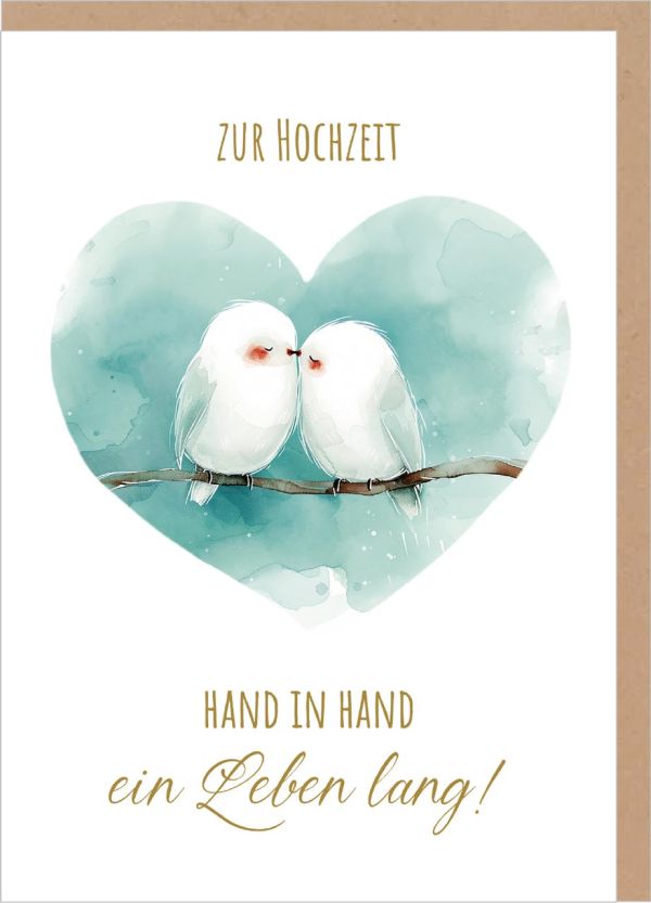 Faltkarte "Hochzeit" - Vögelchen