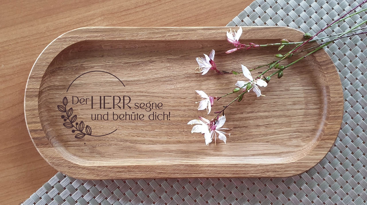 Holztablett "Der Herr segne und behüte dich!"