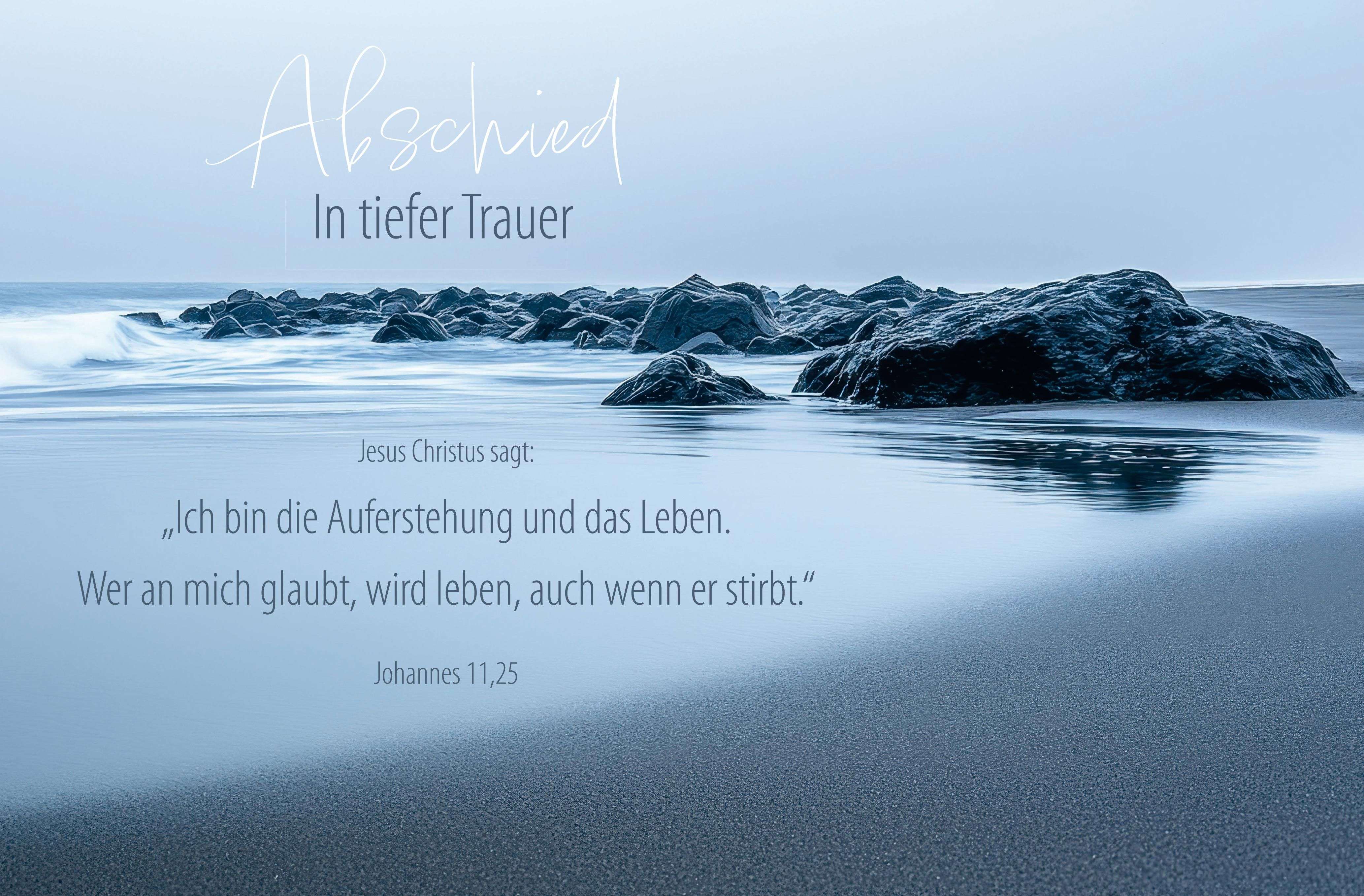 Faltkarte "Abschied" Johannes 11,25