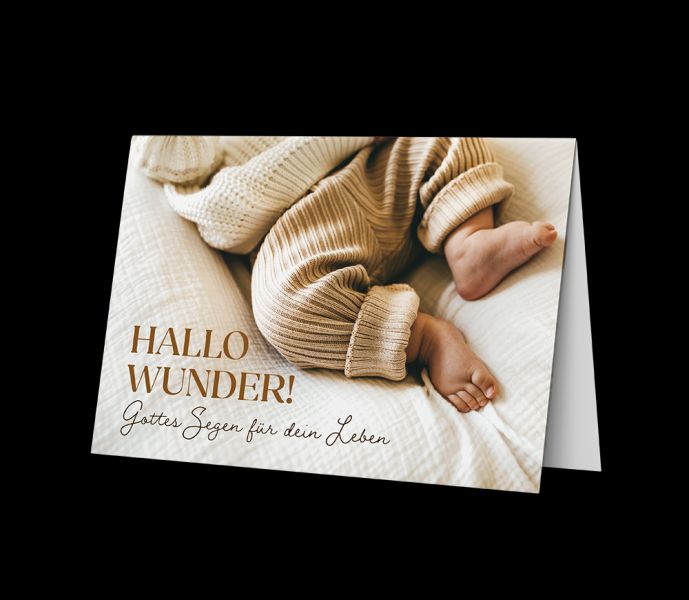 Faltkarte - Geburt - Hallo Wunder!