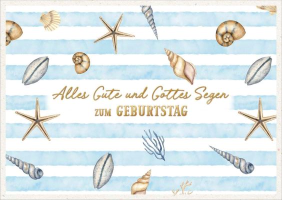 Postkartenserie "Muscheln und Seesterne - Geburtstag" 10Stk.