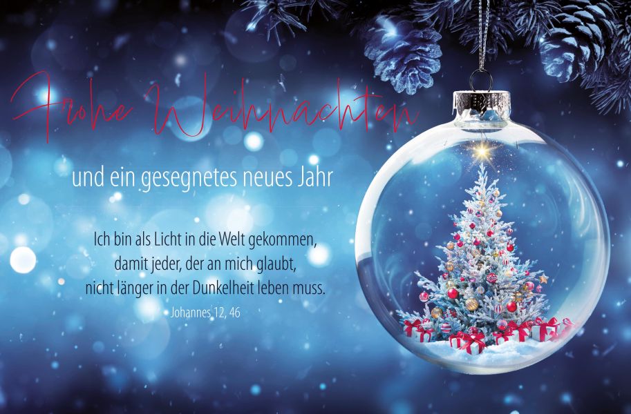 Faltkarte "Frohe Weihnachten" - Johannes 12,46