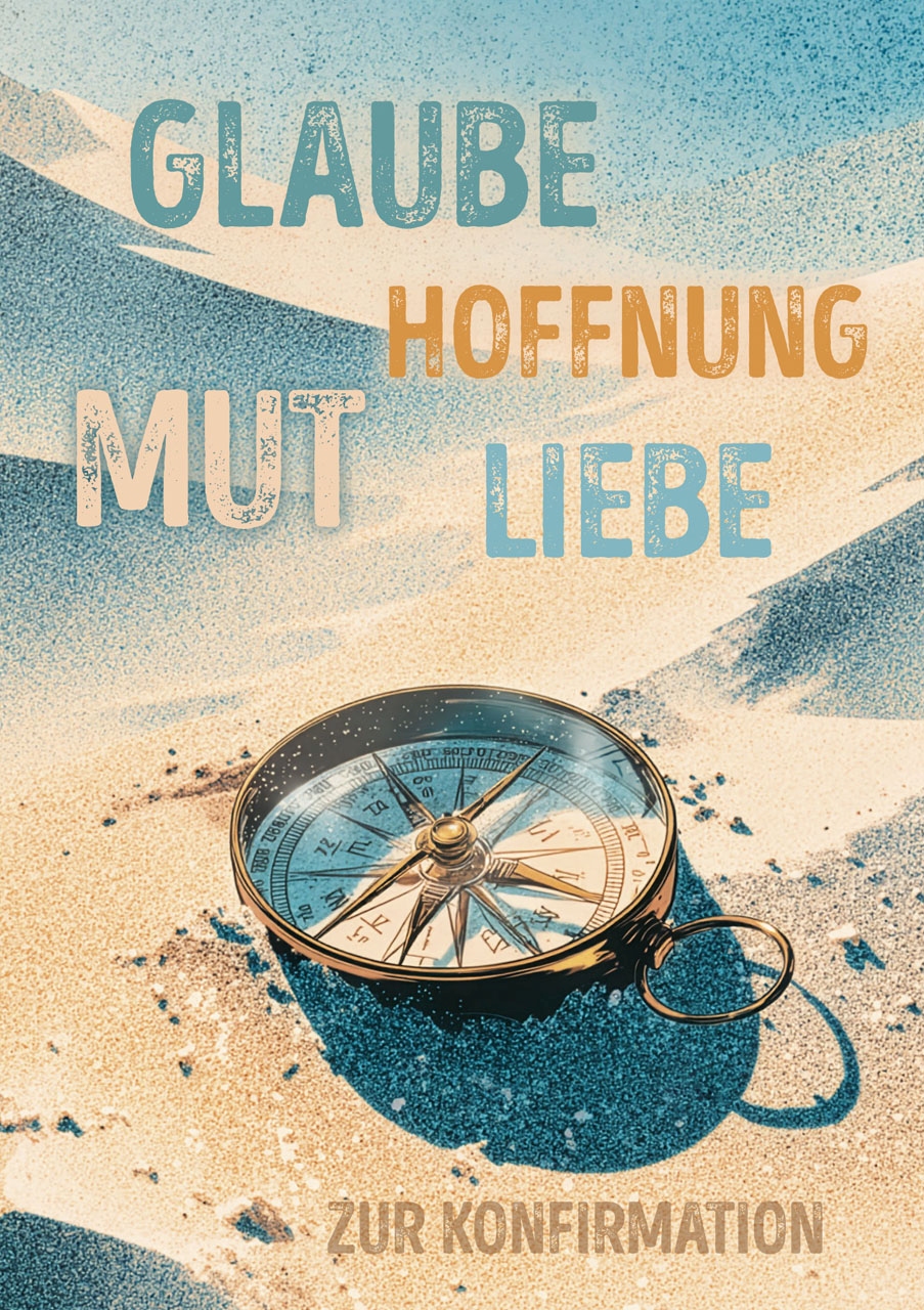 Faltkarte "Glaube-Hoffnung-Mut-Liebe" - Konfirmation