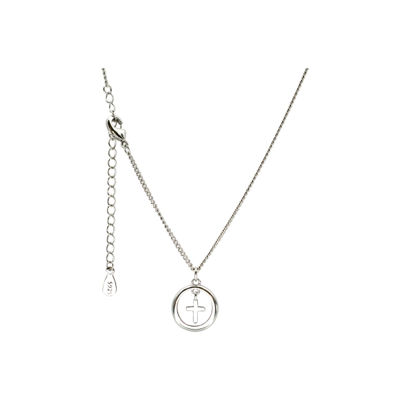Halskette "Kreuz im Ring" silber