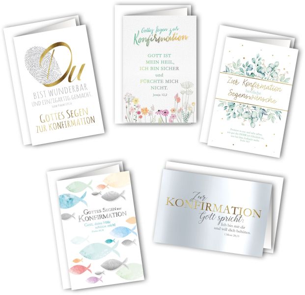 Faltkarten - Konfirmation 5er Set