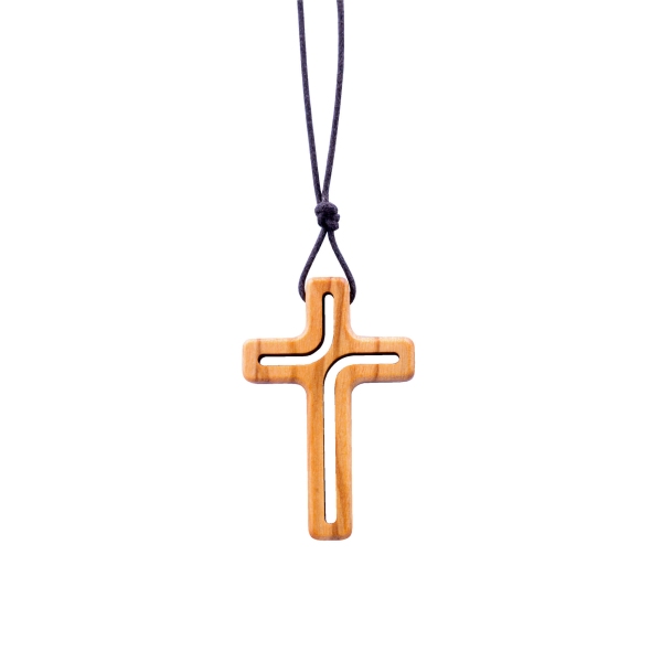 Halskette "Kreuz" - aus Olivenholz