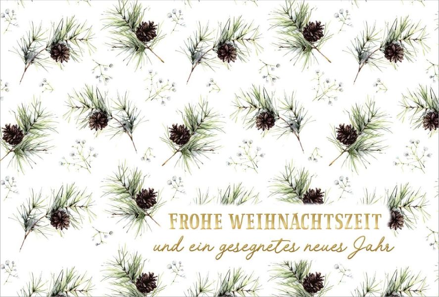 Postkartenserie "Frohe Weihnachtszeit"/Zweige mit Zapfen 10 Stk.