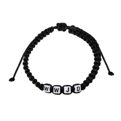 Armband mit Würfelbuchstaben "WWJD"