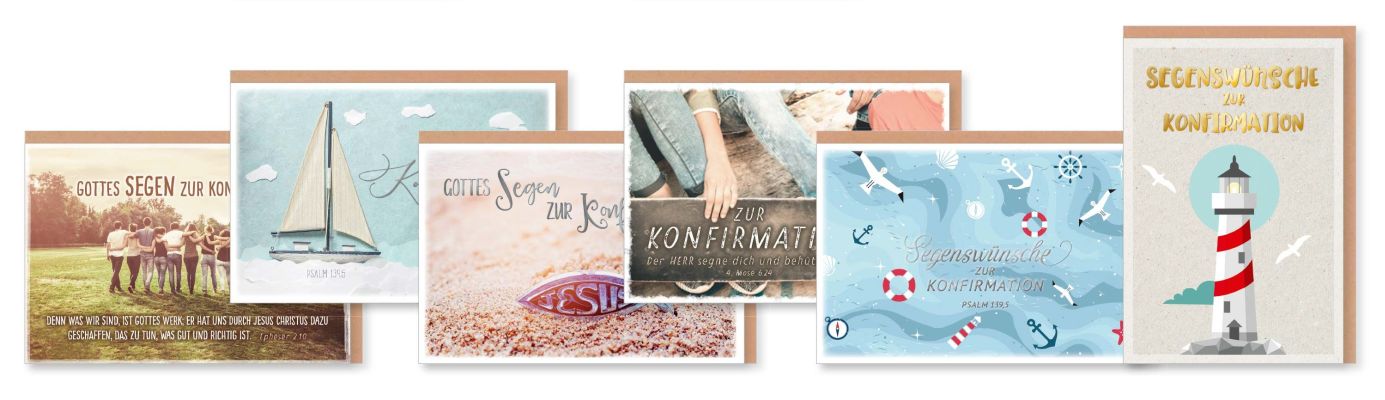 Faltkarten Einsegnung - 6er Set