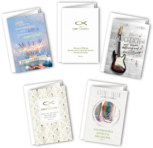 Faltkarten - Konfirmation 5er Set