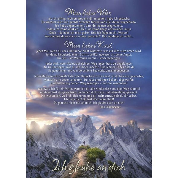 Postkarten: Ich glaube an dich, 4 Stück
