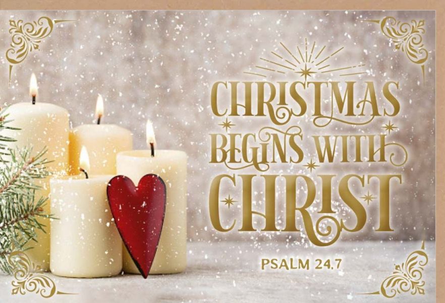 Faltkarte "Christmas begins with Christ"