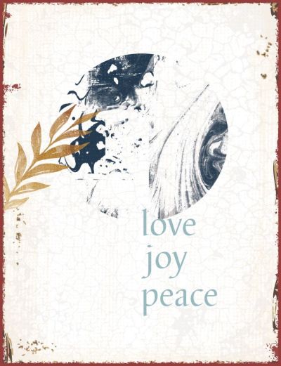 Metallschild groß - Love Joy Peace